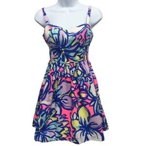 Lilly Pulitzer Christine Tropical Pin Catwalk Mini Dress Pockets Women's SZ 6